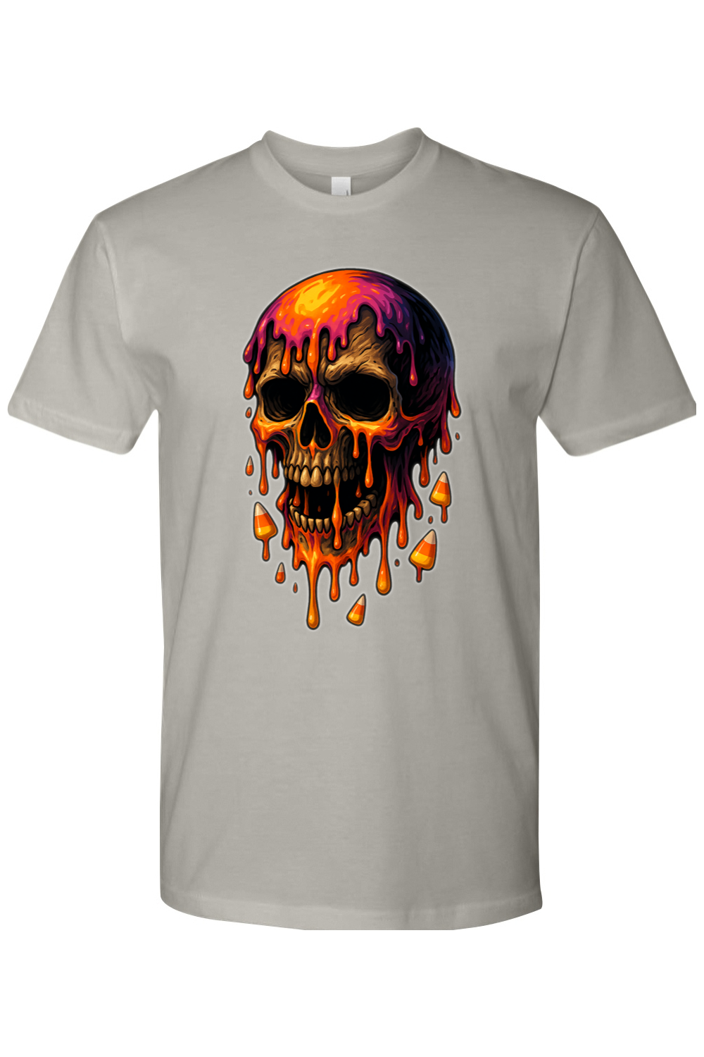 Candy Corn Drip Skull T-Shirt