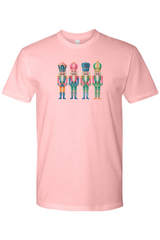 Pink Christmas nutcracker colorful design cute festive holiday short sleeve shirt