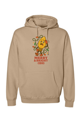Dark beige vintage Christmas hoodie with 