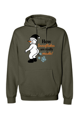 Olive green Christmas hoodie with 