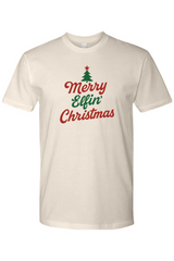 Beige Christmas t-shirt with 