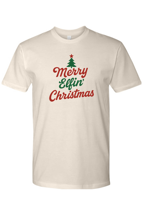 Beige Christmas t-shirt with 
