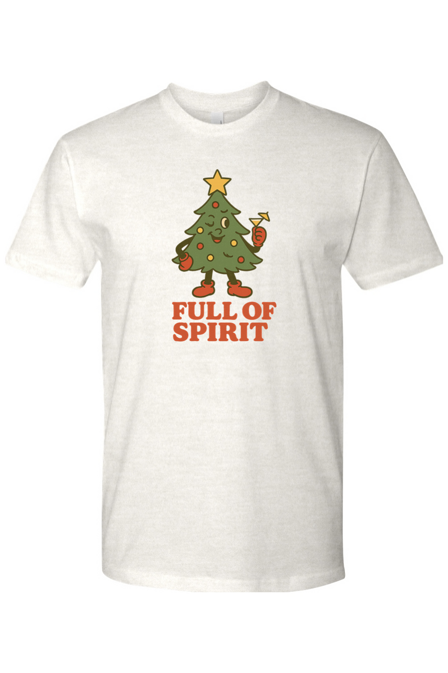 Light cream vintage Christmas t-shirt with 