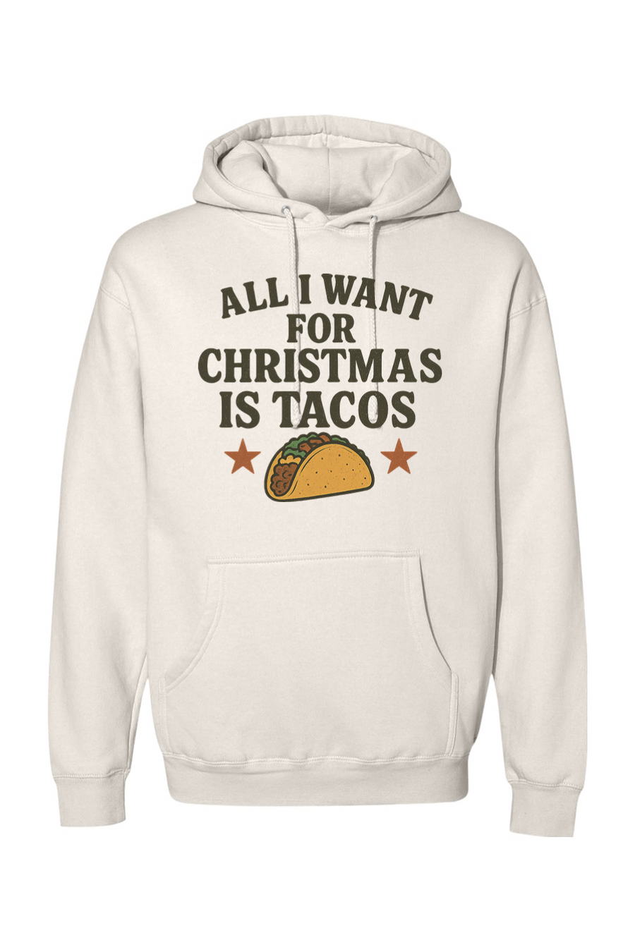 Beige Christmas hoodie with 