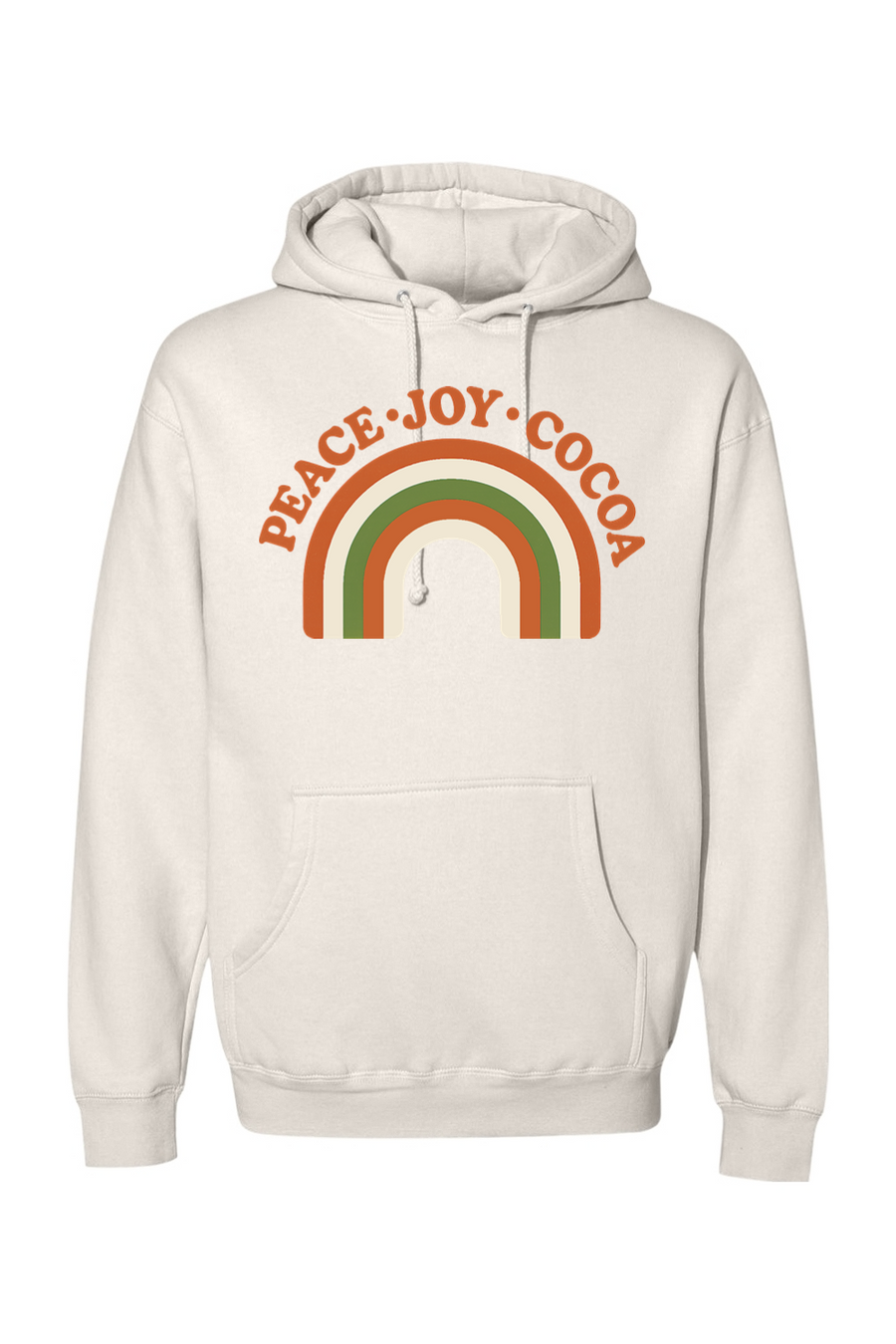 Beige vintage Christmas hoodie with 