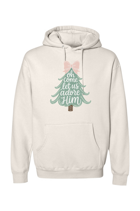 Beige Christmas hoodie with 