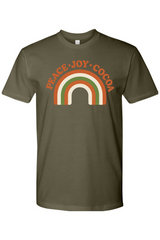 Dark olive green  vintage Christmas t-shirt with 