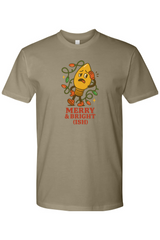 Olive green vintage Christmas t-shirt with 