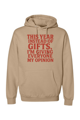 Dark beige Christmas hoodie with 