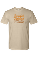 Dark beige Thanksgiving t-shirt with 