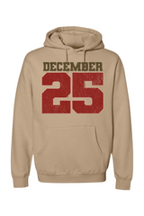 Dark beige Christmas hoodie with 