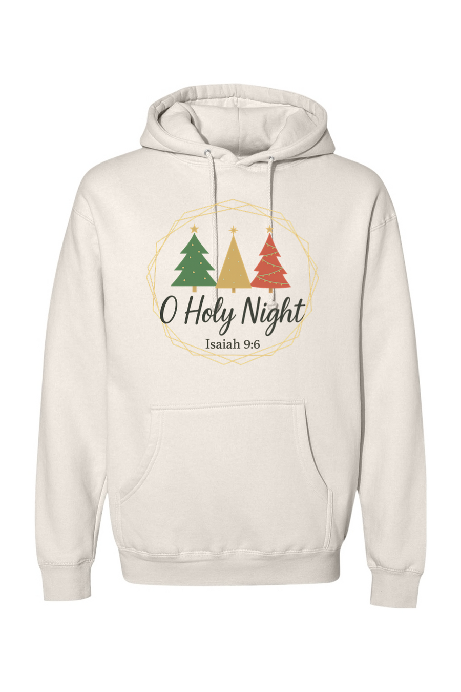 Cream religious Christmas hoodie with 