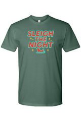 Pine green vintage Christmas t-shirt with 