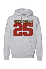 Heather gray Christmas hoodie with 