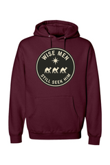 Maroon religious Christmas hoodie with 