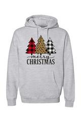 Heather gray Christmas hoodie with 