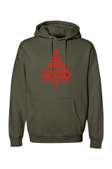 Olive green Christmas hoodie with 