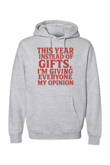 Heather gray Christmas hoodie with 