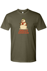 Dark olive green vintage Christmas t-shirt with 