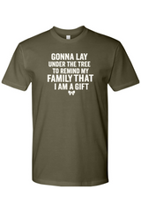 Olive green Christmas t-shirt with 