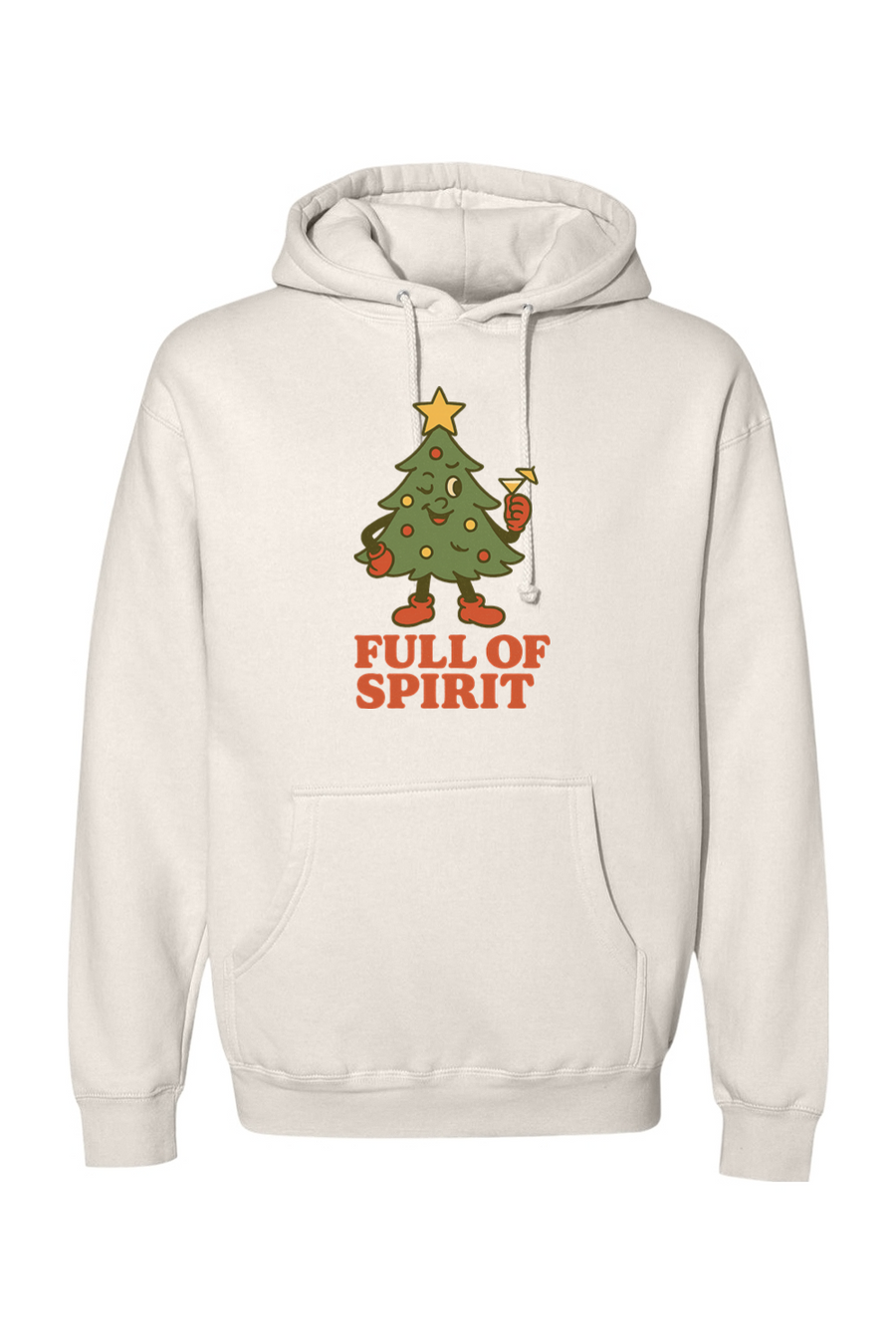 Cream vintage Christmas hoodie with 