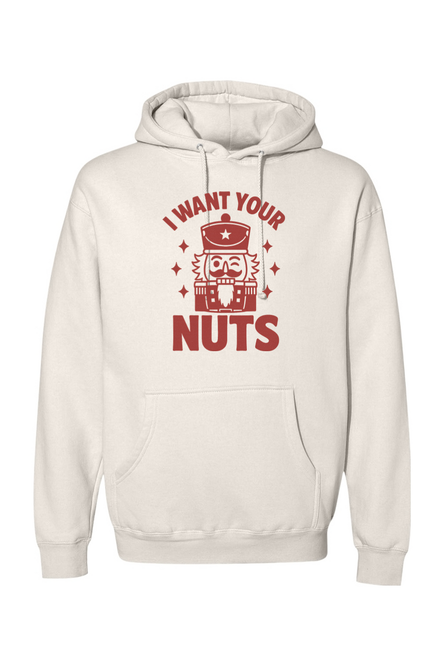 Beige funny Christmas hoodie with 