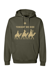Olive green religious Christmas hoodie with 