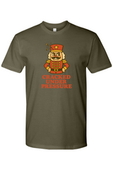 Dark olive green vintage Christmas t-shirt with 