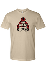 Dark beige Christmas t-shirt with 