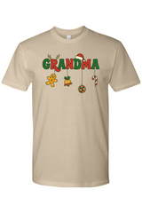 Dark beige Christmas t-shirt with 