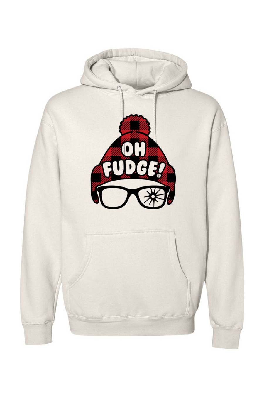Beige cream Christmas hoodie with 