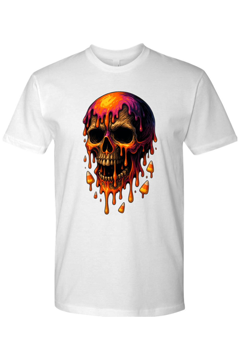 Candy Corn Drip Skull T-Shirt