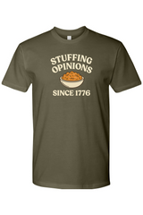 Dark olive green Thanksgiving t-shirt with 