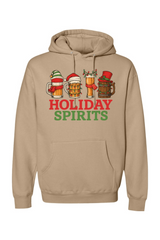 Dark beige Christmas hoodie with 