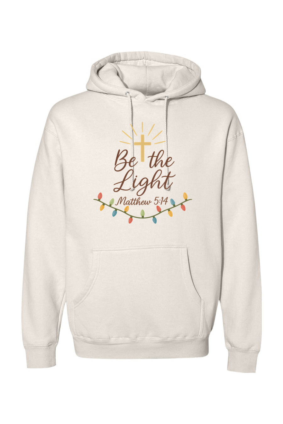 Beige Christmas hoodie with 