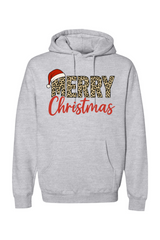Heather gray Christmas hoodie with 