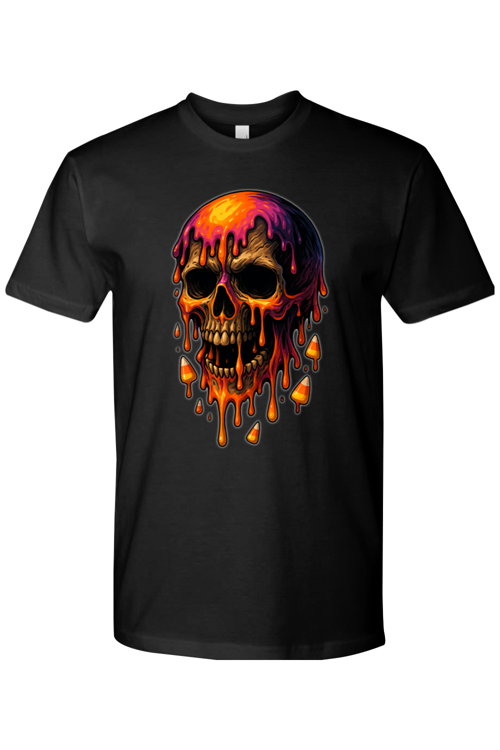 Candy Corn Drip Skull T-Shirt