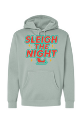 Light green vintage Christmas hoodie with 