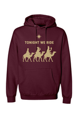 Maroon religious Christmas hoodie with 