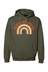 Olive green vintage Christmas hoodie with 