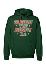 Dark green vintage Christmas hoodie with 
