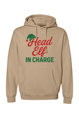 Dark beige Christmas hoodie with 