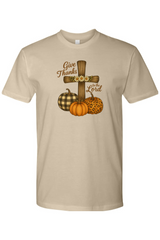 Sand beige Thanksgiving t-shirt with 