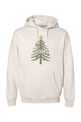 Beige Christmas hoodie with 