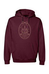 Maroon Christmas hoodie with a feminine nutcracker bow design cute trendy girly holiday long sleeve hooded sweatshirt
