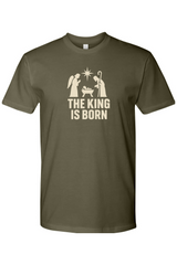 Olive green religious Christmas t-shirt with 