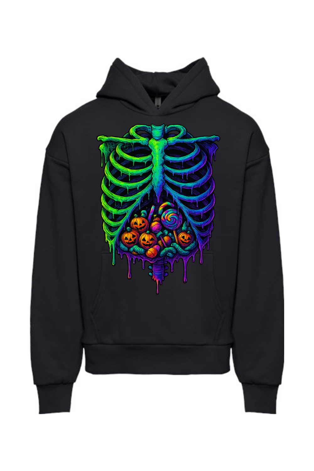 Neon Nightmare Ribcage Hoodie