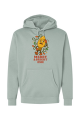 Light green vintage Christmas hoodie with 