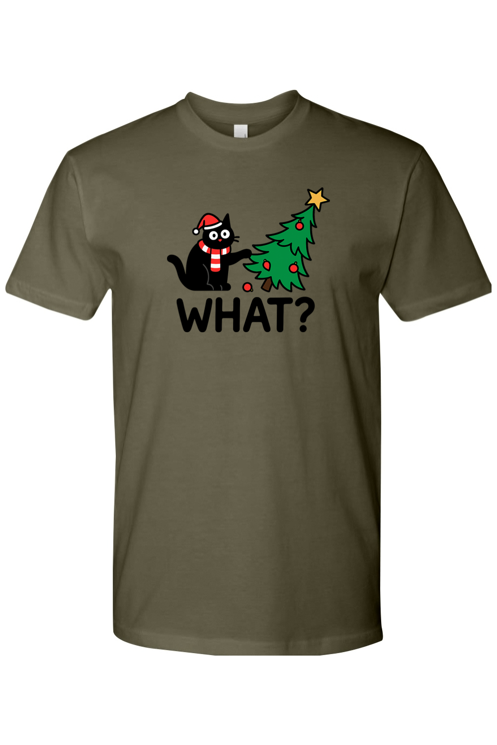 Naughty Cat Christmas Tree T-Shirt