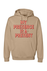 Dark beige Christmas hoodie with 